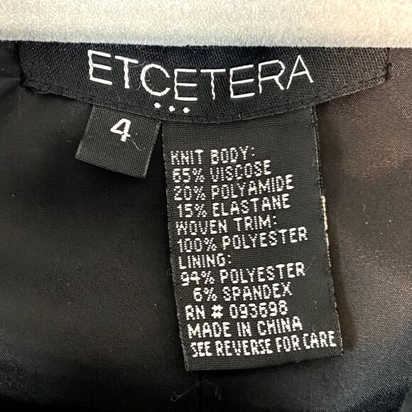 Etcetera Jacket Women's Sz 4 Black Ruffle Full Zip Mock Neck Pockets Long Sleeve - Picture 3 of 4